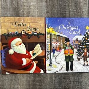 New Christmas Holiday Set of 2 Storybooks: A Letter to Santa & A Christmas Carol